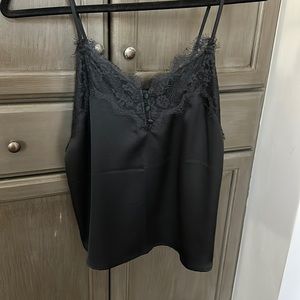 Abercrombie Black Lace Tank (silky material) - NEW WITH TAG
